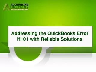 Swift And Effective Ways To Tackle QuickBooks Error H101