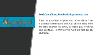 Desi Cow Ghee  Standardcoldpressedoil.com