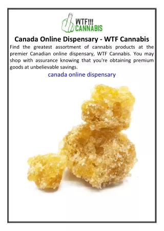 Canada Online Dispensary  WTF Cannabis