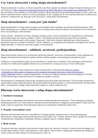 Skup nieruchomości – solidność, uczciwość, profesjonalizm.