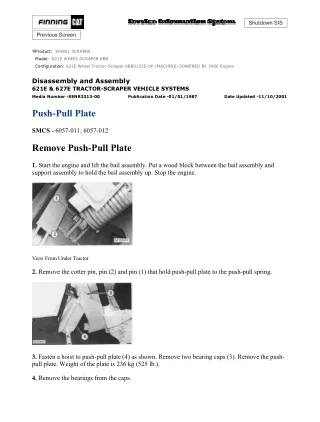 Caterpillar Cat 621E WHEEL SCRAPER (Prefix 6BB) Service Repair Manual (6BB01235 and up)