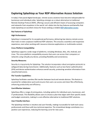 Exploring Splashtop as Your RDP Alternative Access Solution