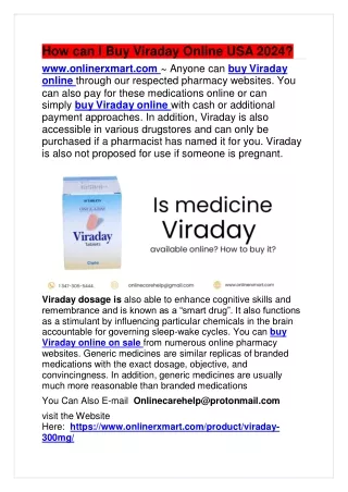 How can I Buy Viraday Online USA 2024?