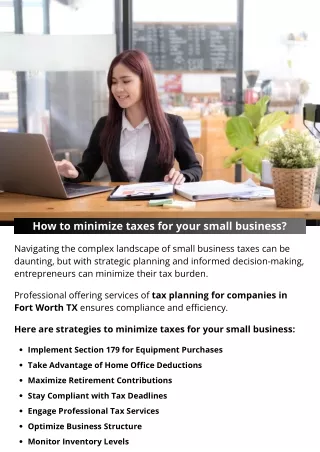 How to minimize taxes for your small business?