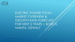 Electric Power Tools Market