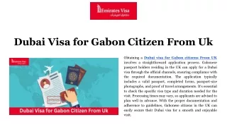 Dubai visa for Gabon citizens From UK