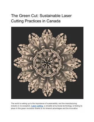 The Green Cut_ Sustainable Laser Cutting Practices in Canada