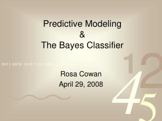Predictive Modeling &amp; The Bayes Classifier