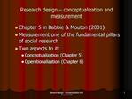 Research design conceptualization and measurement