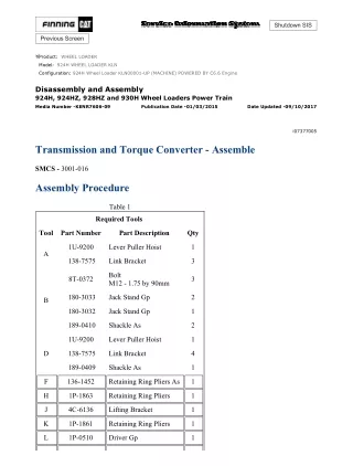 Caterpillar Cat 924H Wheel Loader (Prefix KLN) Service Repair Manual (KLN00001 and up)