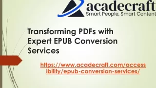 Pdf to epub conversion services