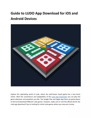 Guide to LUDO App Download for iOS and Android Devices