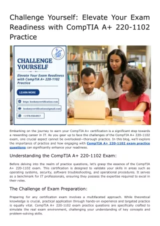 Challenge Yourself_ Elevate Your Exam Readiness with CompTIA A  220-1102 Practice