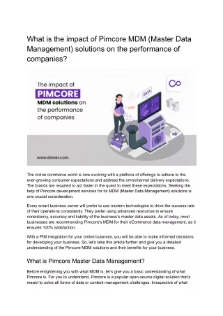 Impact of Pimcore MDM Solutions on Your Business Performance in 2024