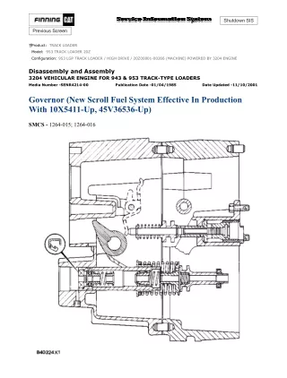 Caterpillar Cat 953 TRACK LOADER (Prefix 20Z) Service Repair Manual (20Z00001-00266)