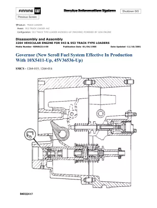 Caterpillar Cat 953 TRACK LOADER (Prefix 44Z) Service Repair Manual (44Z00001 and up)