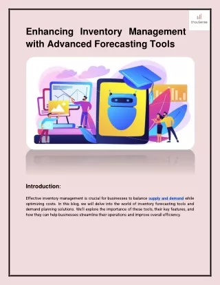 Enhancing Inventory Management with Advanced Forecasting Tools