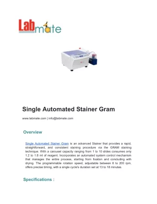 Single Automated Stainer Gram