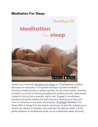 Meditation For Sleep | ThinkRightme