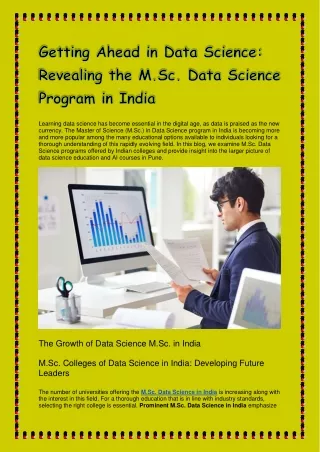 Getting Ahead in Data Science: Revealing the M.Sc. Data Science Program in India