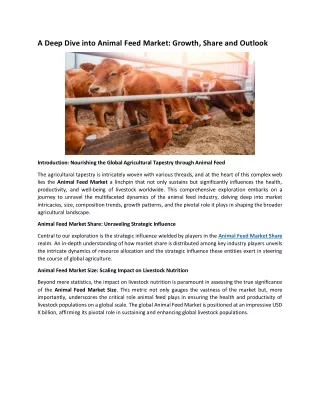 A Deep Dive into Animal Feed Market