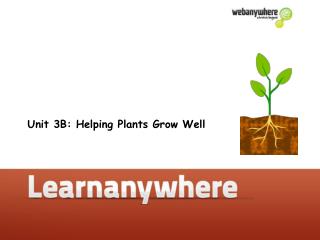 Unit 3B: Helping Plants Grow Well