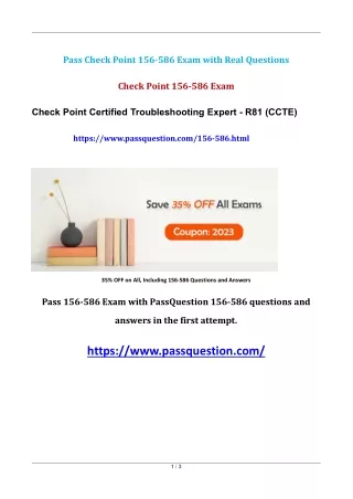 CheckPoint CCTE 156-586 Practice Test Questions