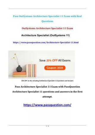 OutSystems Architecture Specialist 11 Exam Questions