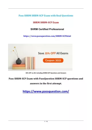 SHRM Senior Certified Professional SHRM-SCP Exam Questions