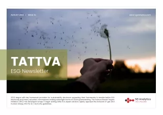 SG Analytics ESG Newsletter Tattva September 2023 Edition