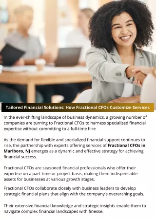 Tailored Financial Solutions: How Fractional CFOs Customize Services