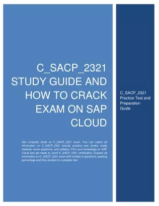 C_SACP_2321 Study Guide and How to Crack Exam on SAP Cloud