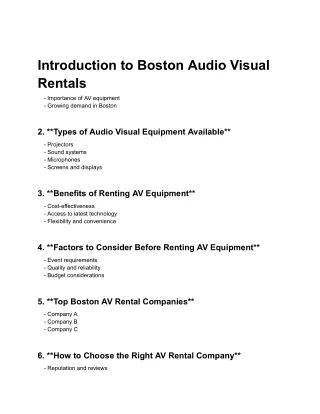Boston Audio Visual Rentals