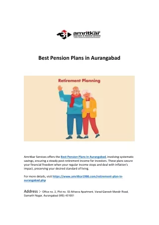 Best Pension Plans in Aurangabad