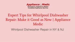 Expert Tips for Whirlpool Dishwasher Repair: Make it Good as New | Appliance Med