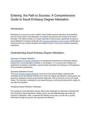 Entering  the Path to Success_ A Comprehensive Guide to Saudi Embassy Degree Attestation