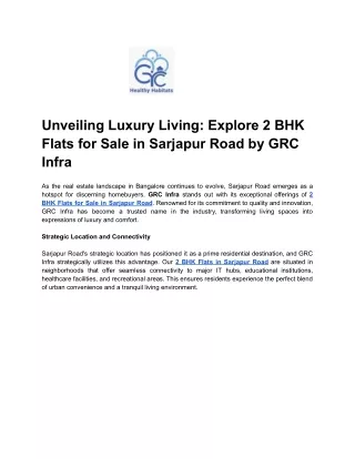 Unveiling Luxury Living_ Explore 2 BHK Flats for Sale in Sarjapur Road by GRC Infra (1)