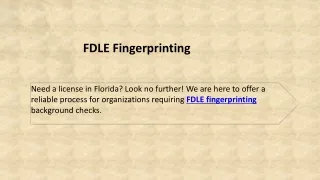 FDLE Fingerprinting