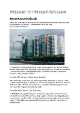 Tower Crane Johor