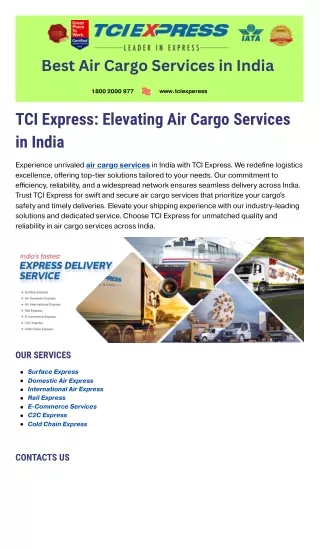 Best Air Cargo Services in India