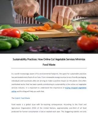 Sustainability Practices: How Online Cut Vegetable Services Minimize Food Waste