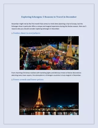 Exploring Schengen 5 Reasons to Travel in December