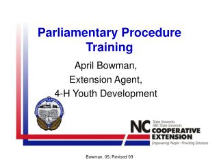 Parliamentary Procedure Training