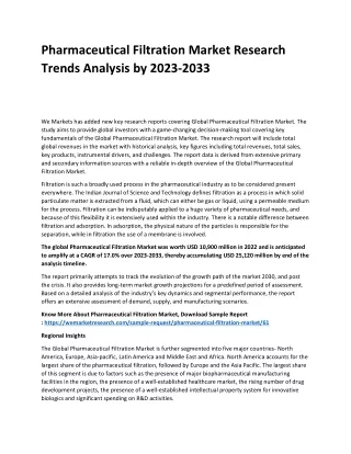 Pharmaceutical Filtration Market
