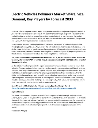 Electric Vehicles Polymers Market