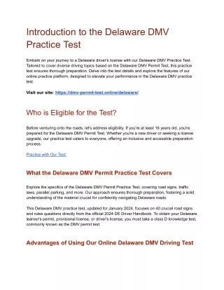 Delaware DMV Practice Test