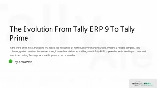 The Evolution From Tally ERP 9 To Tally Prime.