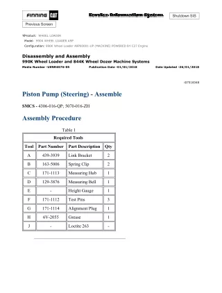 Caterpillar Cat 990K Wheel Loader (Prefix A9P) Service Repair Manual (A9P00001 and up)