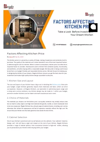 Factors Affecting Kitchen Price