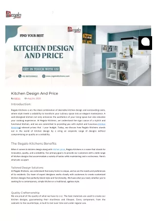 Kitchen Design And Price